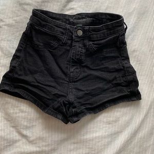 black jean shorts